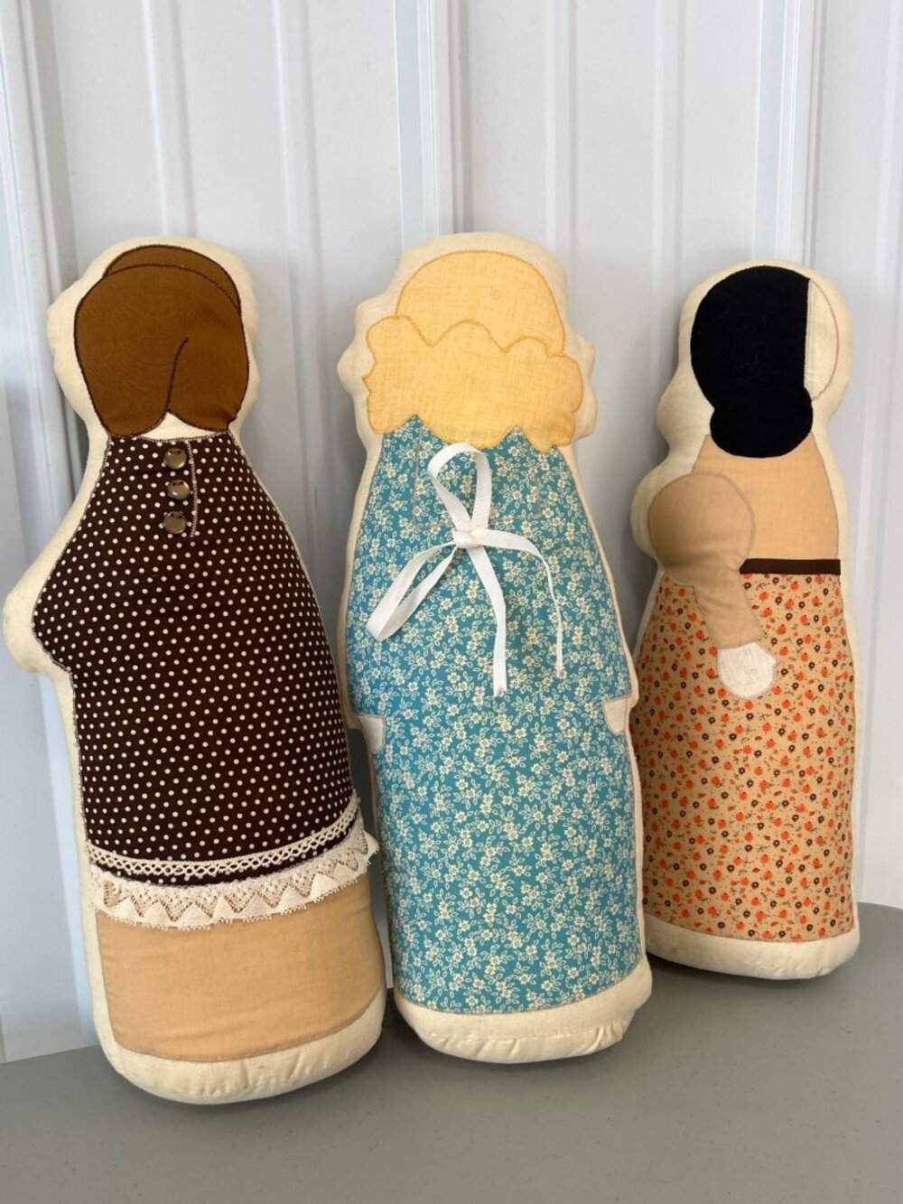 Vintage Handcrafted Folk Art Doll Set Prairie Victorian Cloth Dolls Cottagecore - Picture 9 of 10